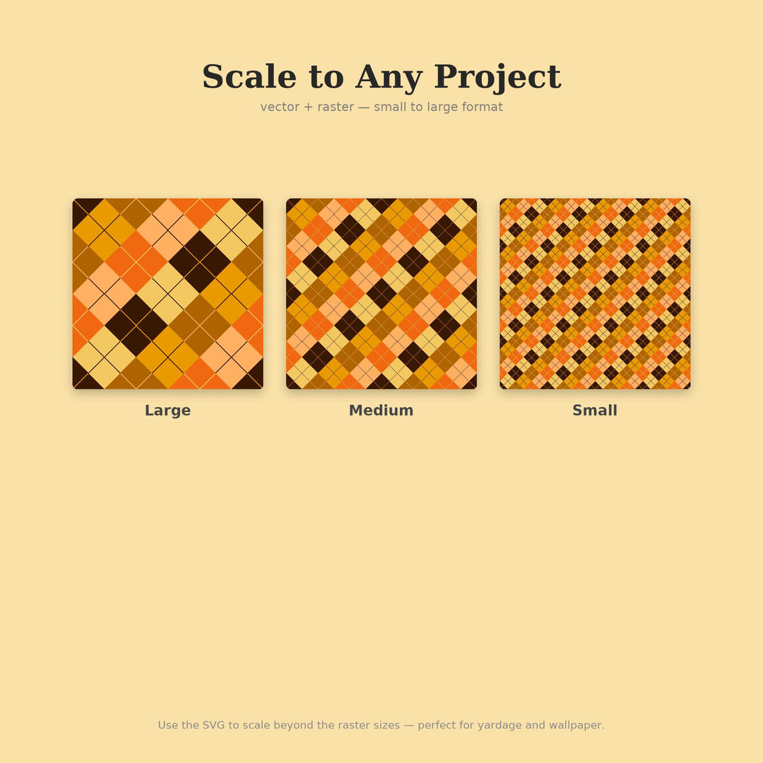 Golden Argyle Seamless Pattern | Multi-Color Golden Hour Argyle | .png .jpg .svg .pdf .pat | Digital Paper | Fabric & Surface Design