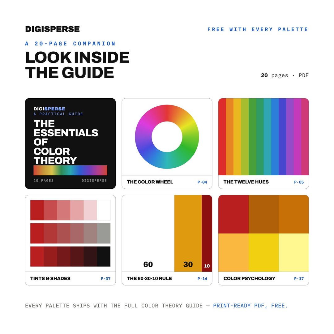 Saffron Color Palette | 30 Procreate Swatches, HEX, RGB, CMYK (Digital Download)