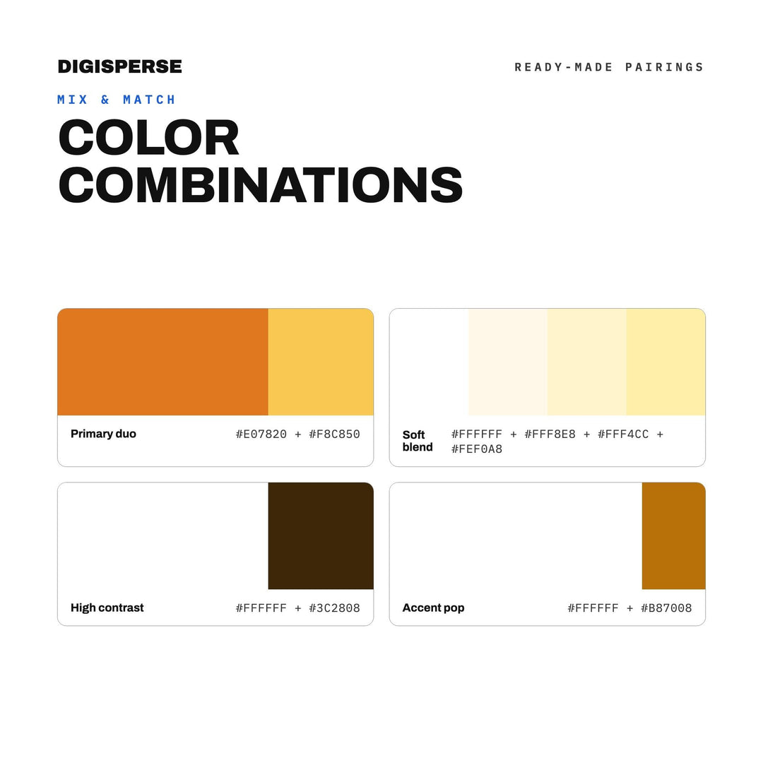Amber Color Palette | 30 Colors | Hex RGB CMYK | Color Guide | Procreate Swatches + ASE | Digital Download