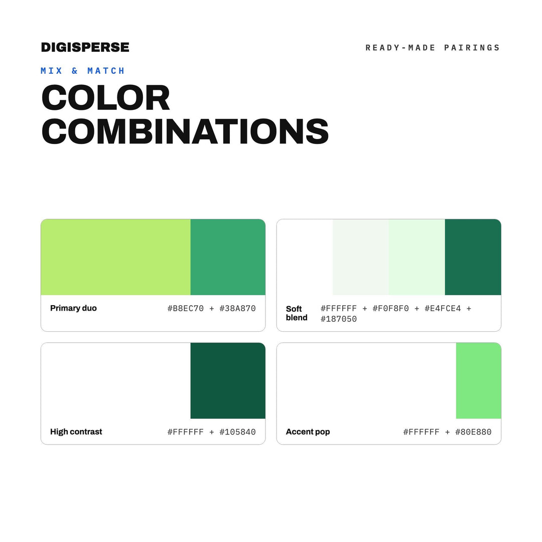 Chrysoprase Color Palette | 30 Colors | HEX RGB CMYK | Procreate Swatches | Digital Download