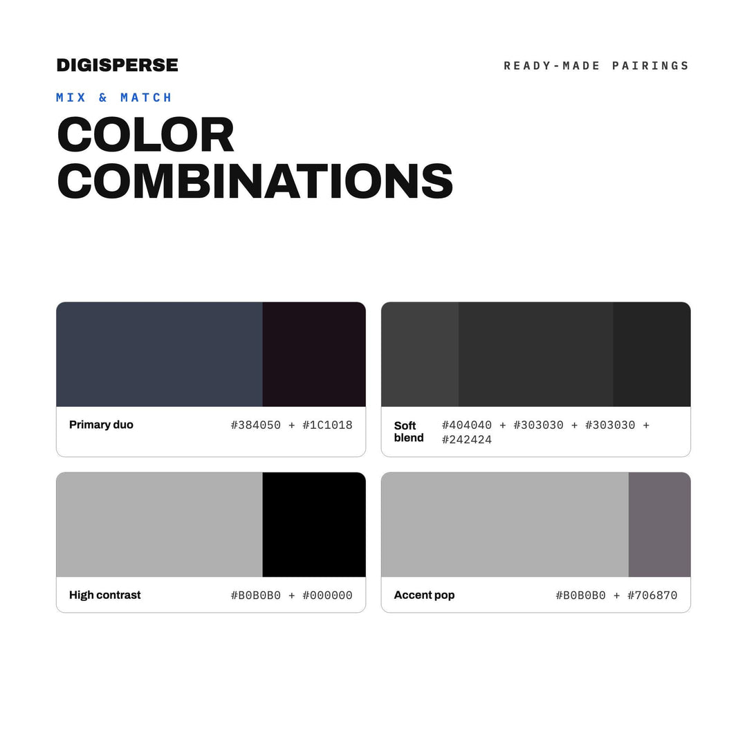 Dark Obsidian Color Palette | 30 Colors | Hex RGB CMYK | Color Guide | Procreate Swatches + ASE | Digital Download