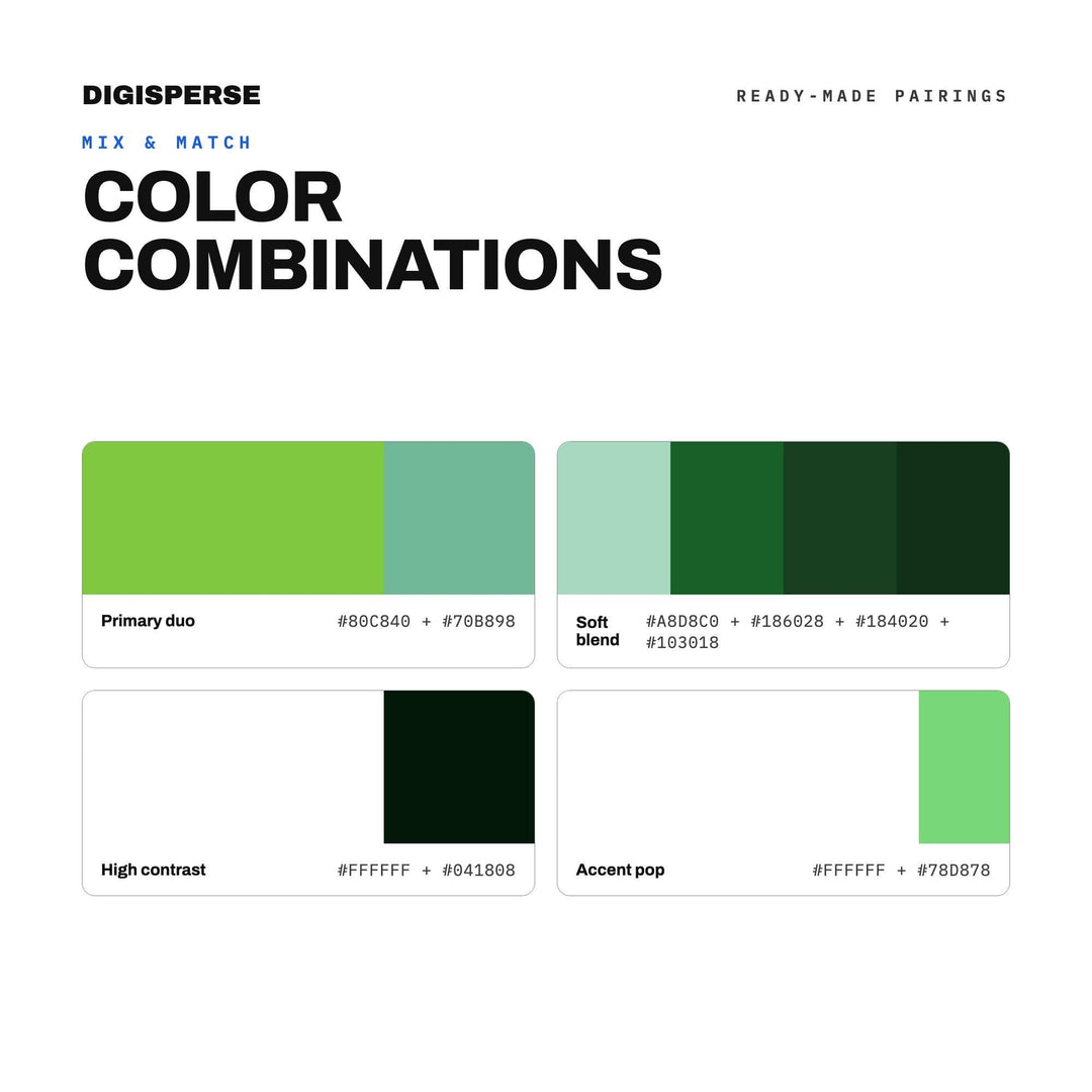 Emerald City Color Palette | 30 Colors | Hex RGB CMYK | Color Guide | Procreate Swatches + ASE | Digital Download