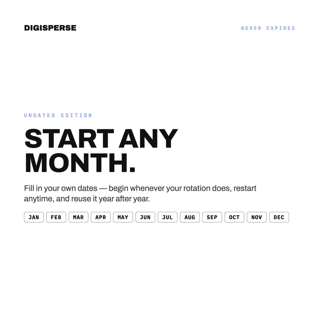 Undated Night Shift Planner | Dark Mode Digital PDF, 548 Hyperlinked Pages | Rotation, Pay + Sleep Trackers | Start Any Week of Any Year