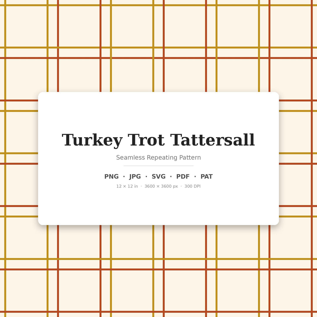 Turkey Tattersall Seamless Pattern | Multi-Color Turkey Trot Tattersall | .png .jpg .svg .pdf .pat | Digital Paper | Fabric & Surface Design
