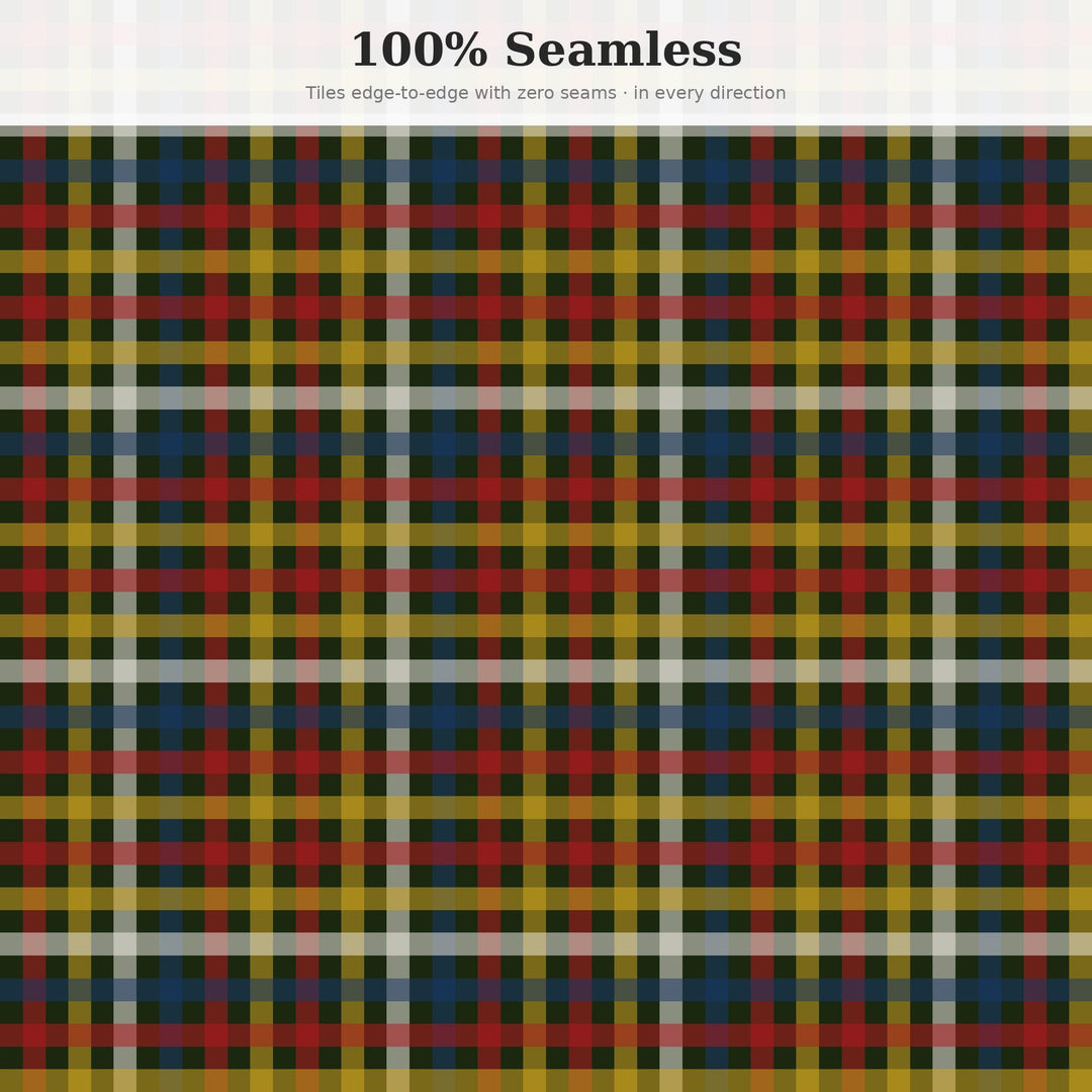 Nutcracker Tartan Seamless Pattern | Christmas Red, Gold, Ivory Digital Paper (Digital Download)
