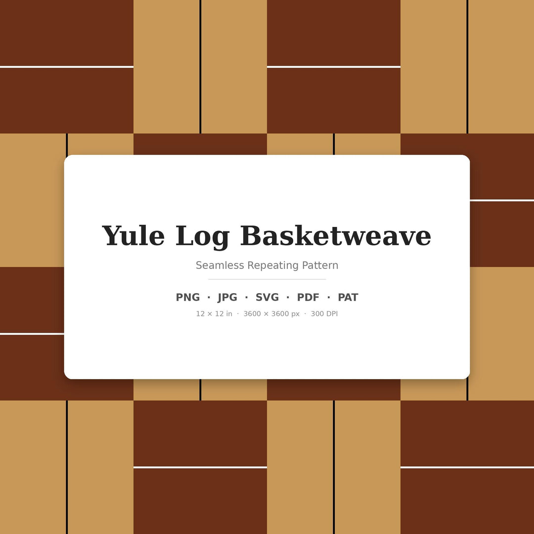 Yule Basketweave Seamless Pattern | Multi-Color Yule Log Basketweave | .png .jpg .svg .pdf .pat | Digital Paper | Fabric & Surface Design