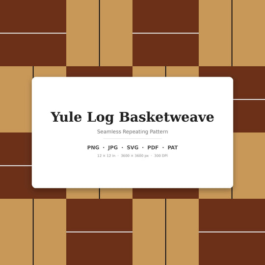 Yule Basketweave Seamless Pattern | Multi-Color Yule Log Basketweave | .png .jpg .svg .pdf .pat | Digital Paper | Fabric & Surface Design