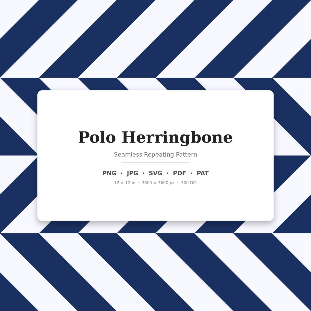 Polo Herringbone Seamless Pattern | Navy White Fabric Surface Design (Digital Download)