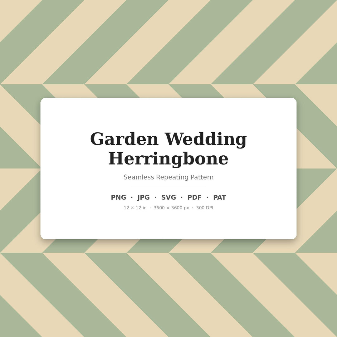 Garden Wedding Herringbone Seamless Pattern | Ivory, Champagne, Sage (Digital Download)