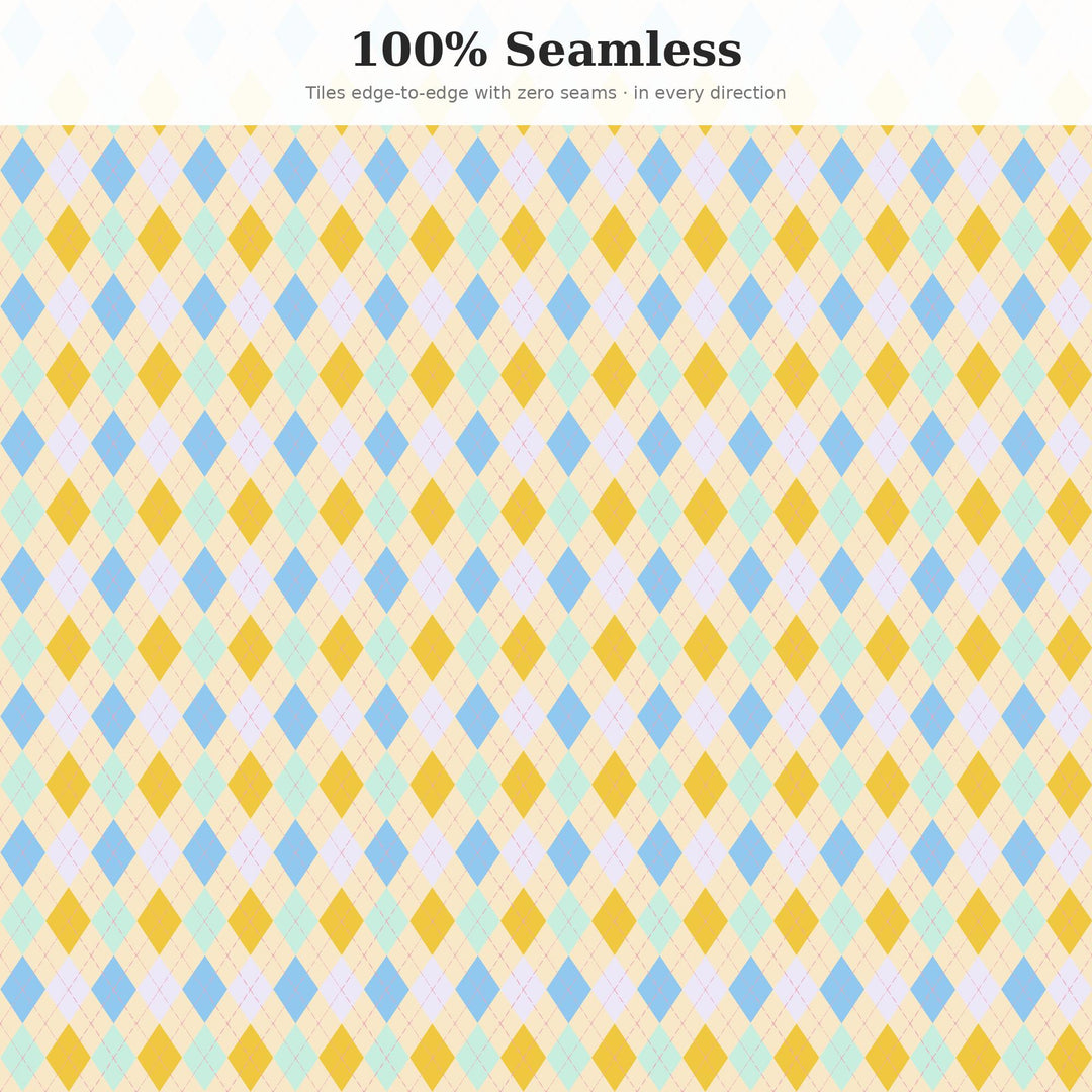 Bliss Classic Argyle Seamless Pattern | Multi-Color Bliss | .png .jpg .svg .pdf .pat | Digital Paper | Fabric & Surface Design