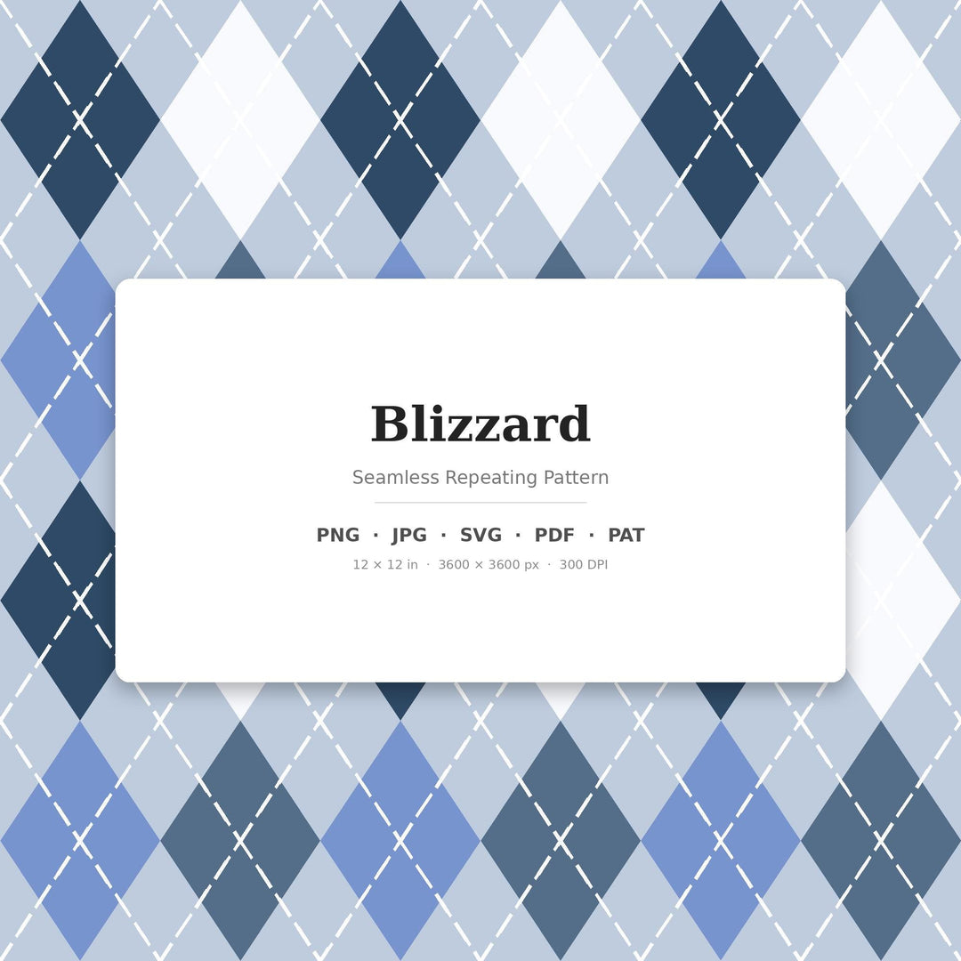 Blizzard Classic Argyle Seamless Pattern | Multi-Color Fabric Design (Digital Download)