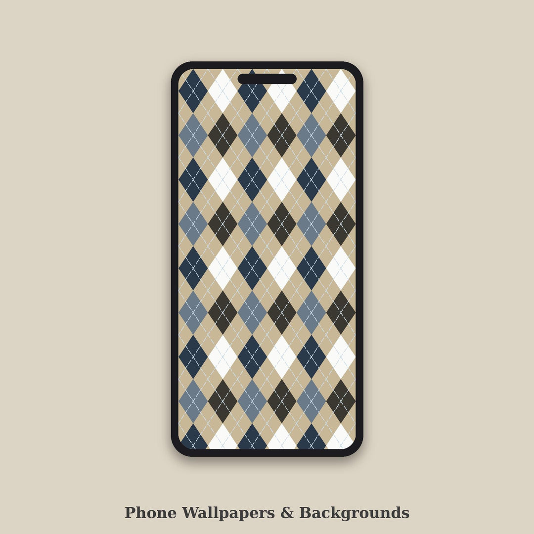Blue Classic Argyle Seamless Pattern | Blue Cheese Digital Paper (Digital Download)