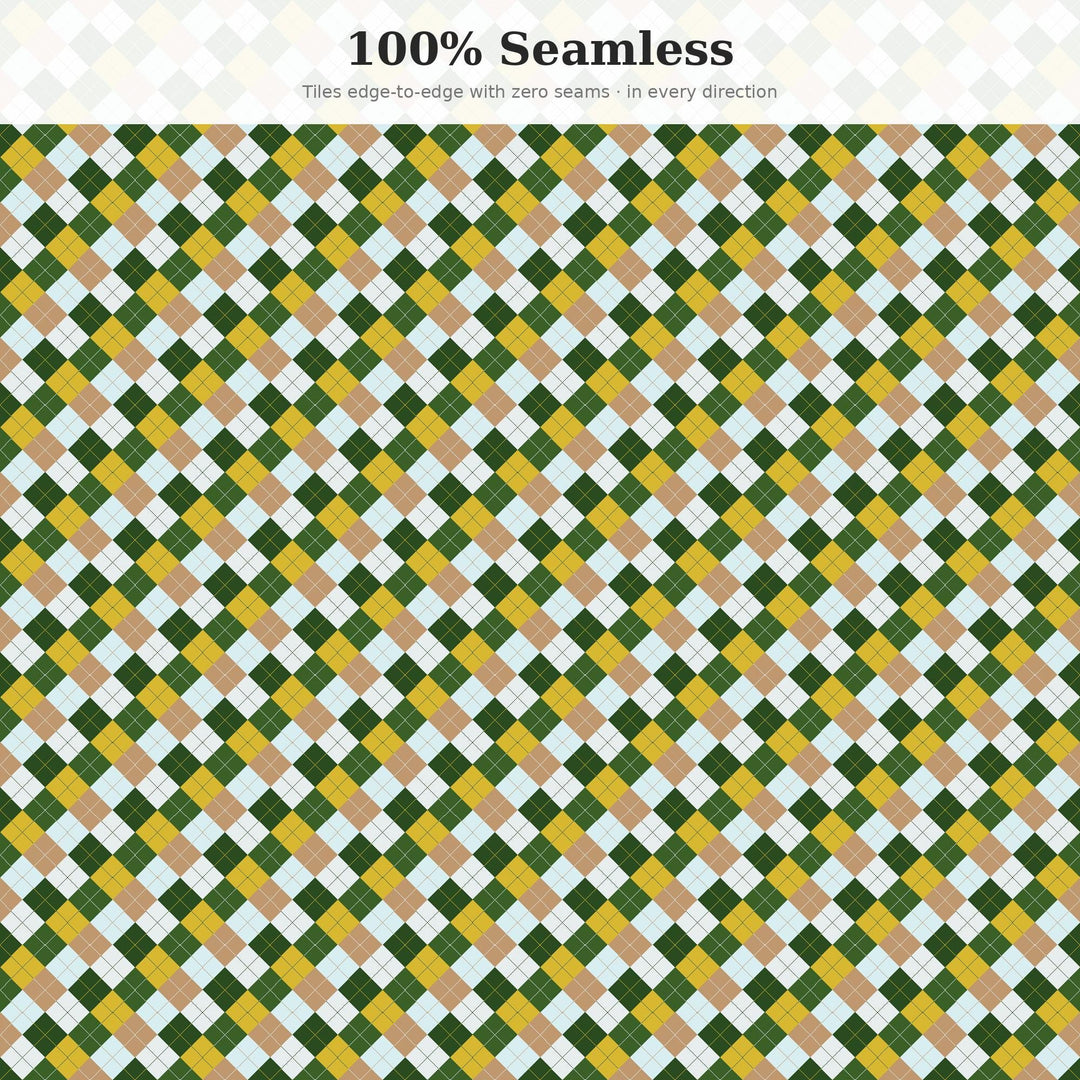 Barefoot Dewy Grass Argyle Seamless Pattern | Digital Download (png, jpg, svg, pdf, pat)
