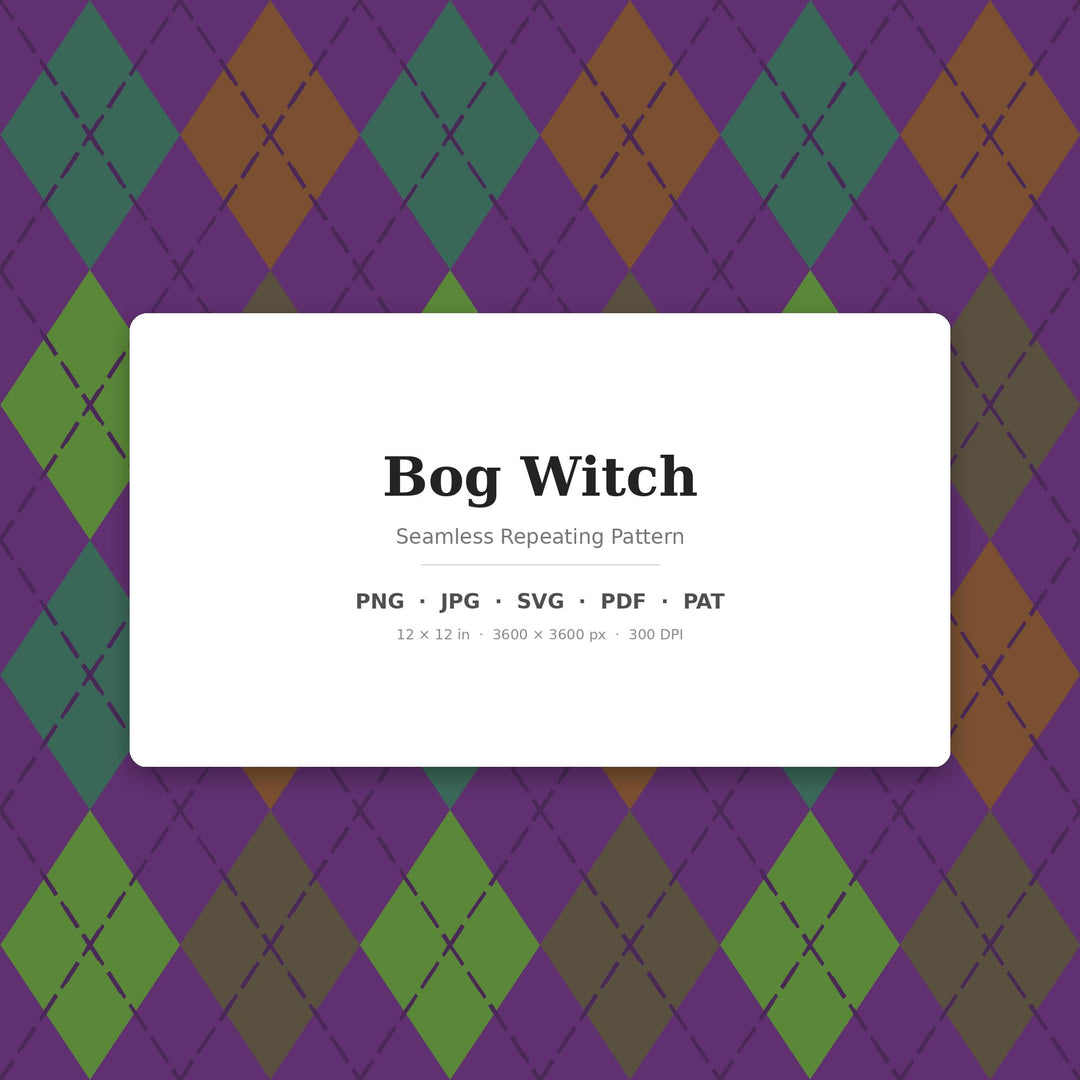 Bog Classic Argyle Seamless Pattern | Multi-Color Bog Witch | .png .jpg .svg .pdf .pat | Digital Paper | Fabric & Surface Design