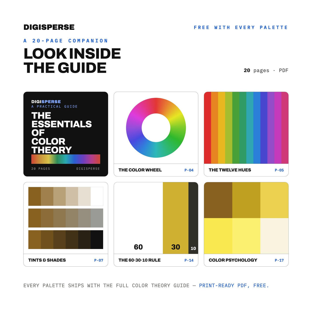 Pyrite Glow Color Palette | 30 Metallic Gold, Brass, Amber Tones (Digital Download)