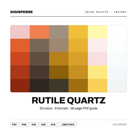 Rutile Quartz Color Palette | 30 Procreate Swatches, ASE, PDF Guide (Digital Download)