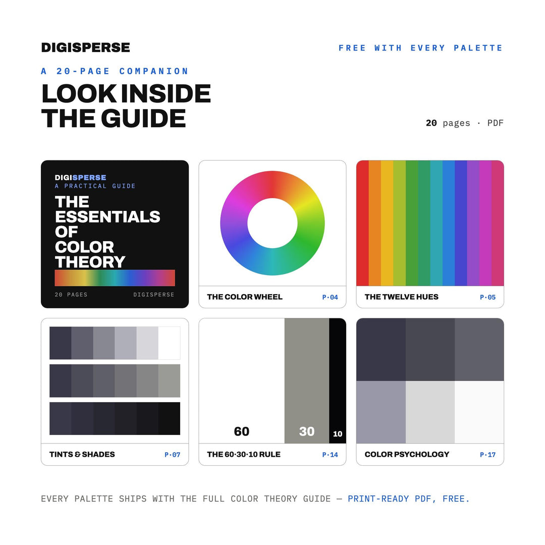 Silver Mirror Color Palette | 30 Colors | Hex RGB CMYK | Color Guide | Procreate Swatches + ASE | Digital Download