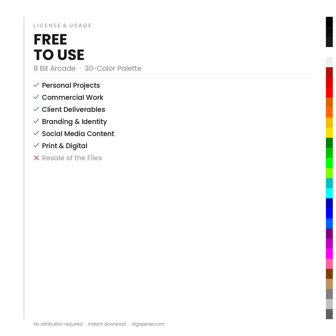 8-Bit Arcade Color Palette | Procreate, ASE Swatches (Digital Download)