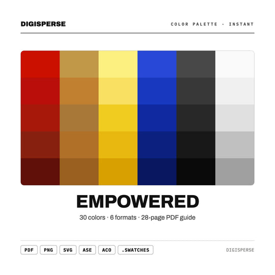 Bold Vibrant Color Palette for Confident Feminist Art and Motivational Branding, 30 Empowered Strong Hues, Procreate Swatches, Hex Codes