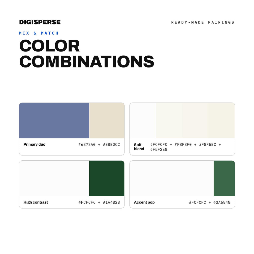 Peaceful Solitude Color Palette | 30 Hex RGB CMYK Swatches (Digital Download)