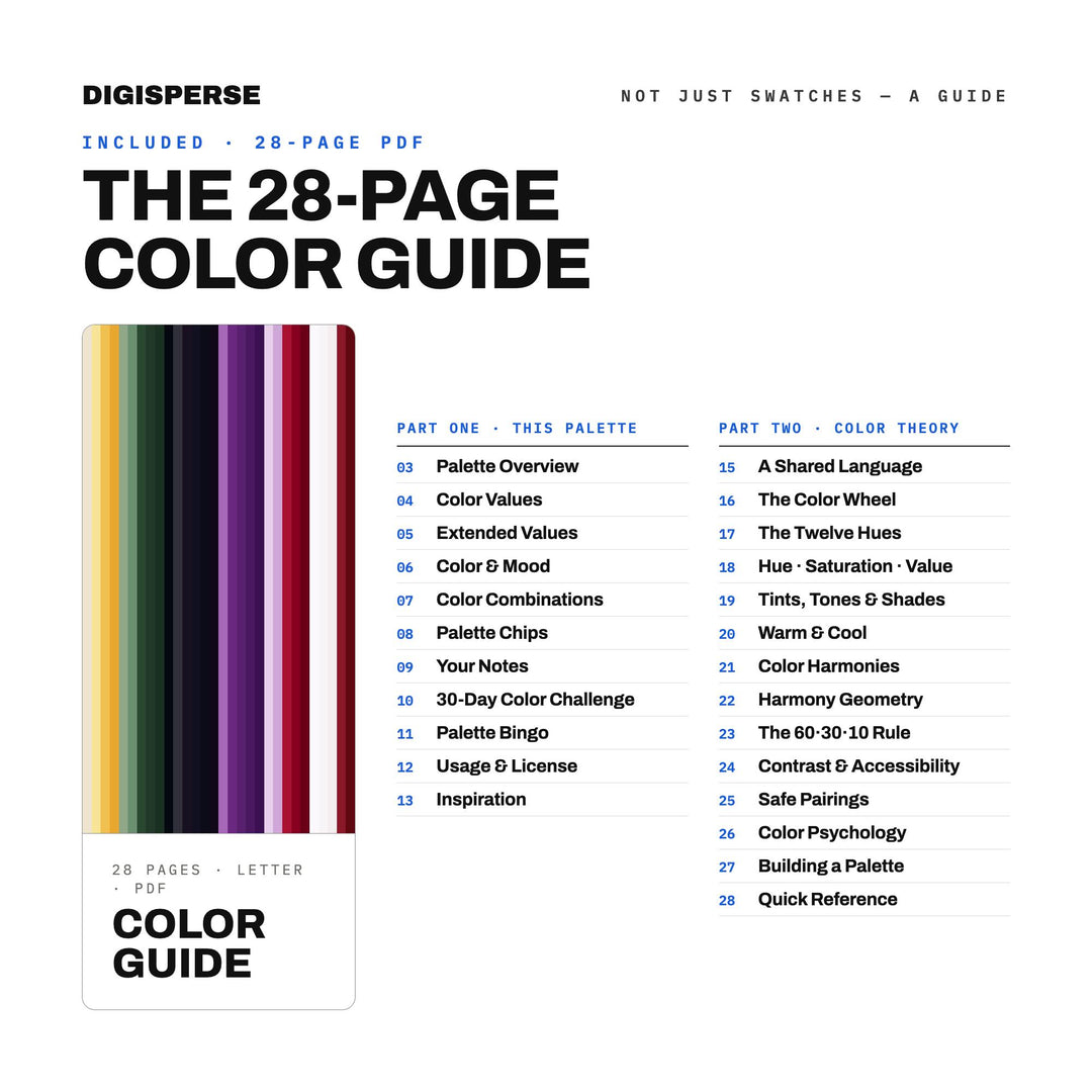 Gothic Romance Color Palette | 30 Moody Colors, Procreate, ASE (Digital Download)