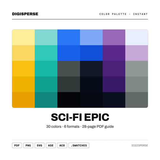 Sci-Fi Epic Color Palette | 30 Cinematic Colors, Procreate, ASE (Digital Download)