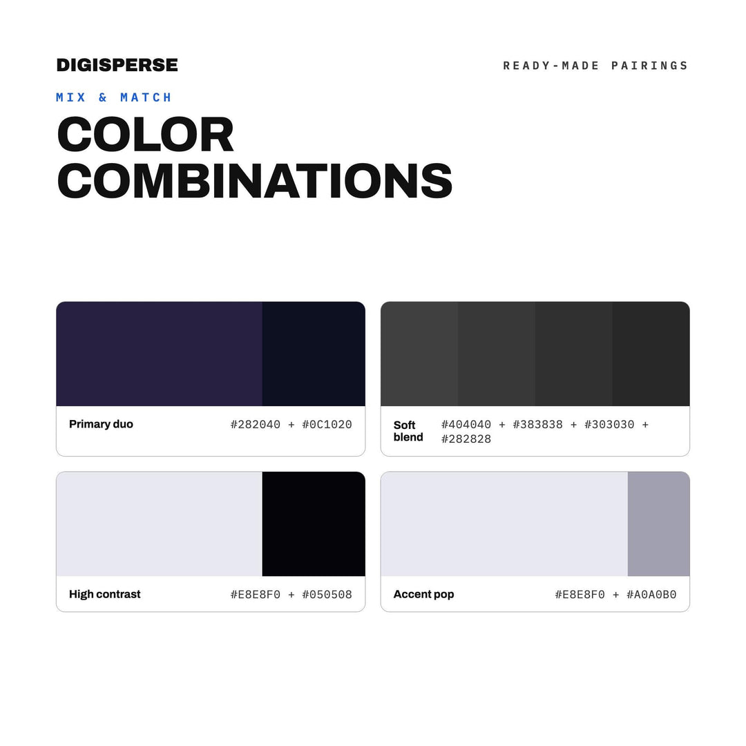 Deep Black Color Palette for Sci Fi Art and Sleek Modern Branding, 30 Dark Matter Void Hues with Hex Codes, Procreate Swatches