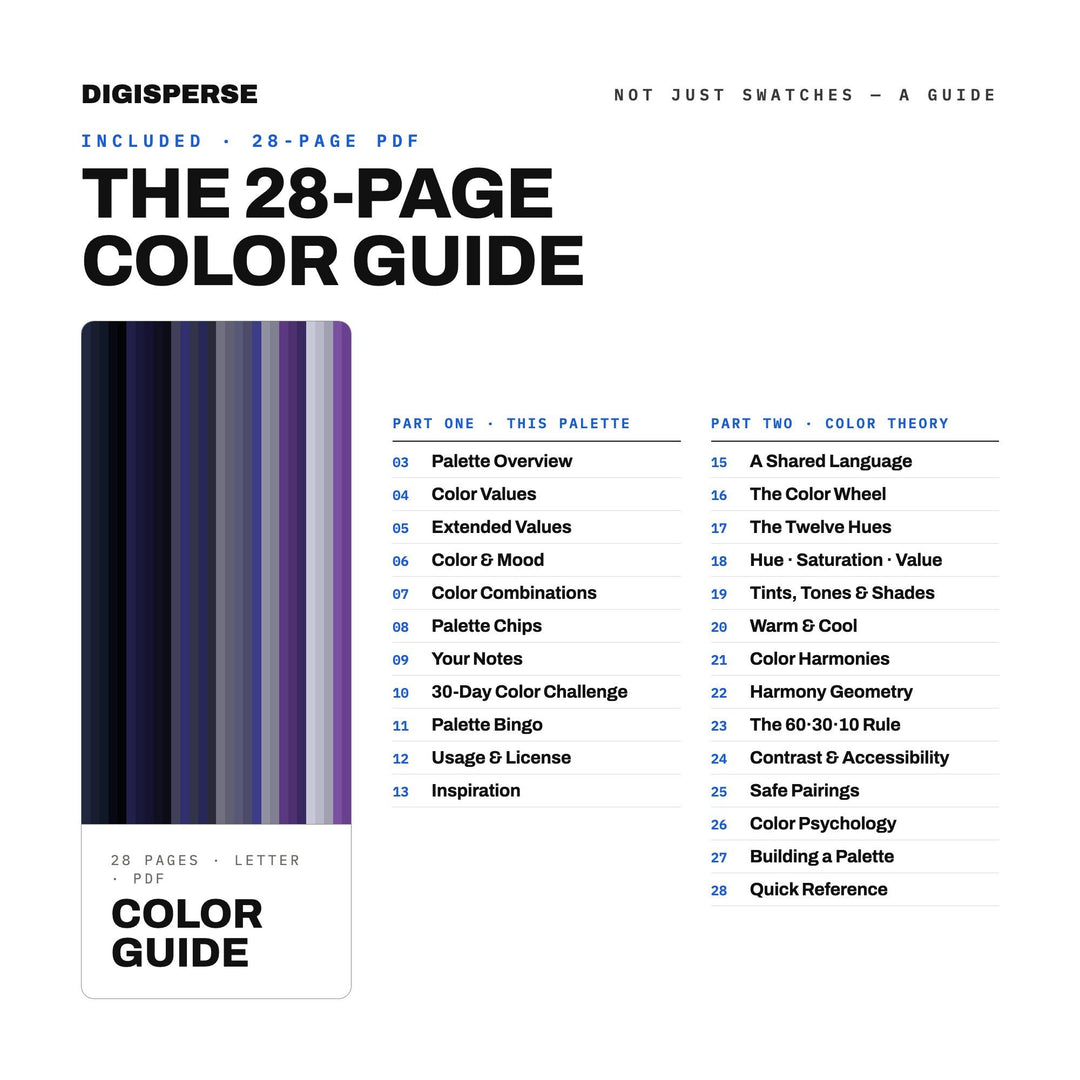 Shadow Realm Color Palette | 30 Colors | Hex RGB CMYK | Color Guide | Procreate Swatches + ASE | Digital Download