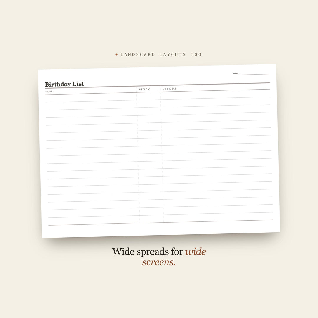 Birthday List printable planner insert — preview image 15 of 20