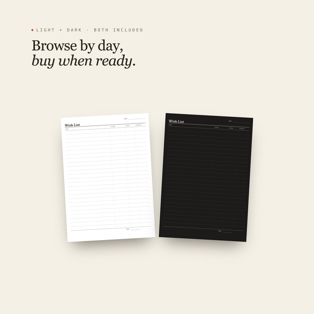 Wish List printable planner insert — preview image 3 of 20