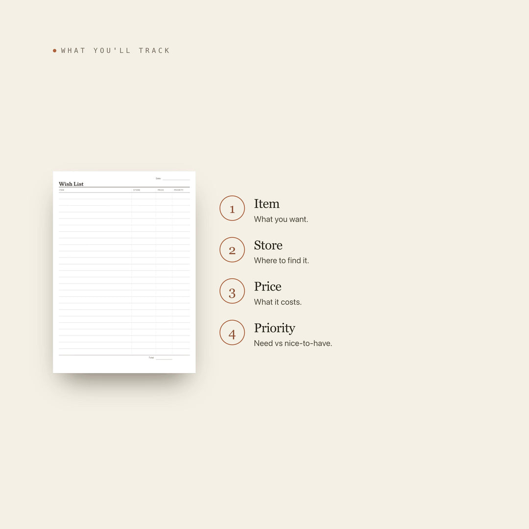 Wish List printable planner insert — preview image 8 of 20