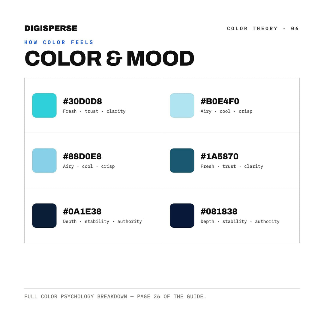Iceberg Underside Color Palette | 30 Colors | Hex RGB CMYK | Color Guide | Procreate Swatches + ASE | Digital Download