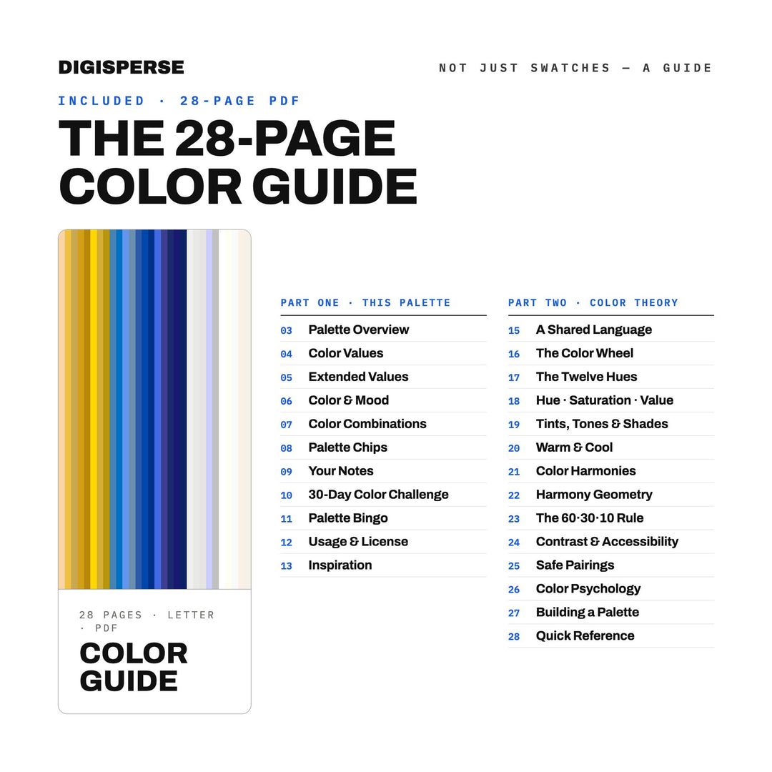 Elegant Blue Gold Color Palette for Bar Mitzvah Art and Jewish Celebration Branding, 30 Festive Party Hues, Procreate Swatches