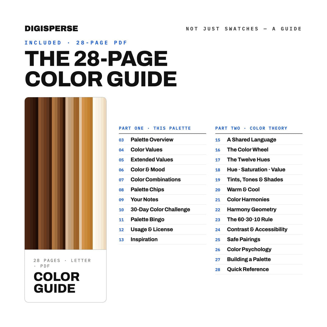 Hot Chocolate Bar Color Palette | 30 Cozy Brown Shades (Digital Download)