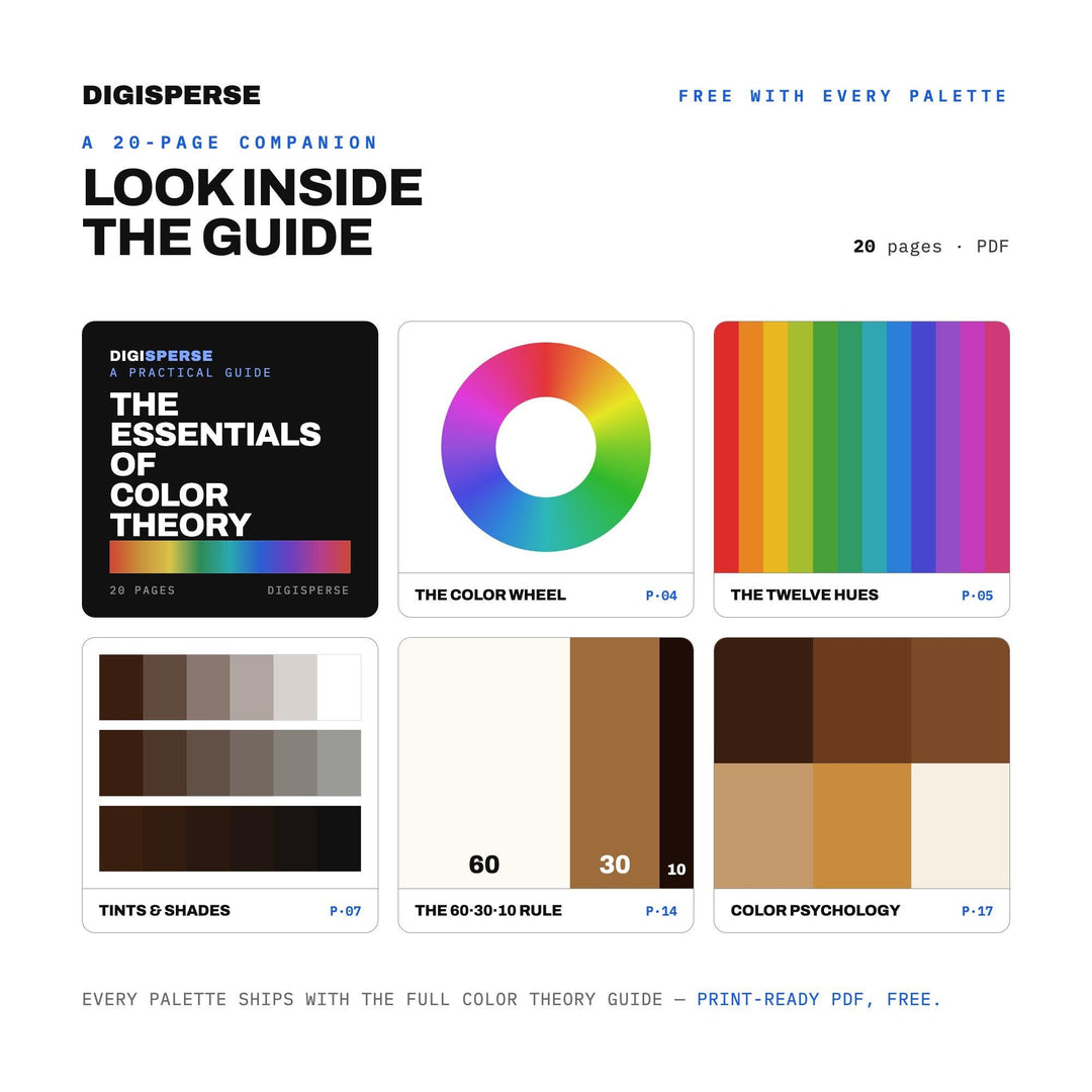 Hot Chocolate Bar Color Palette | 30 Cozy Brown Shades (Digital Download)