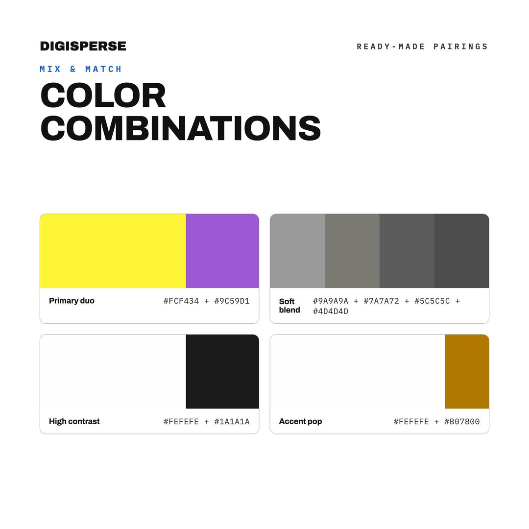 Bold Pride Color Palette for Nonbinary Flag Art and LGBTQ Branding, 30 Yellow Purple Hues, Procreate Swatches