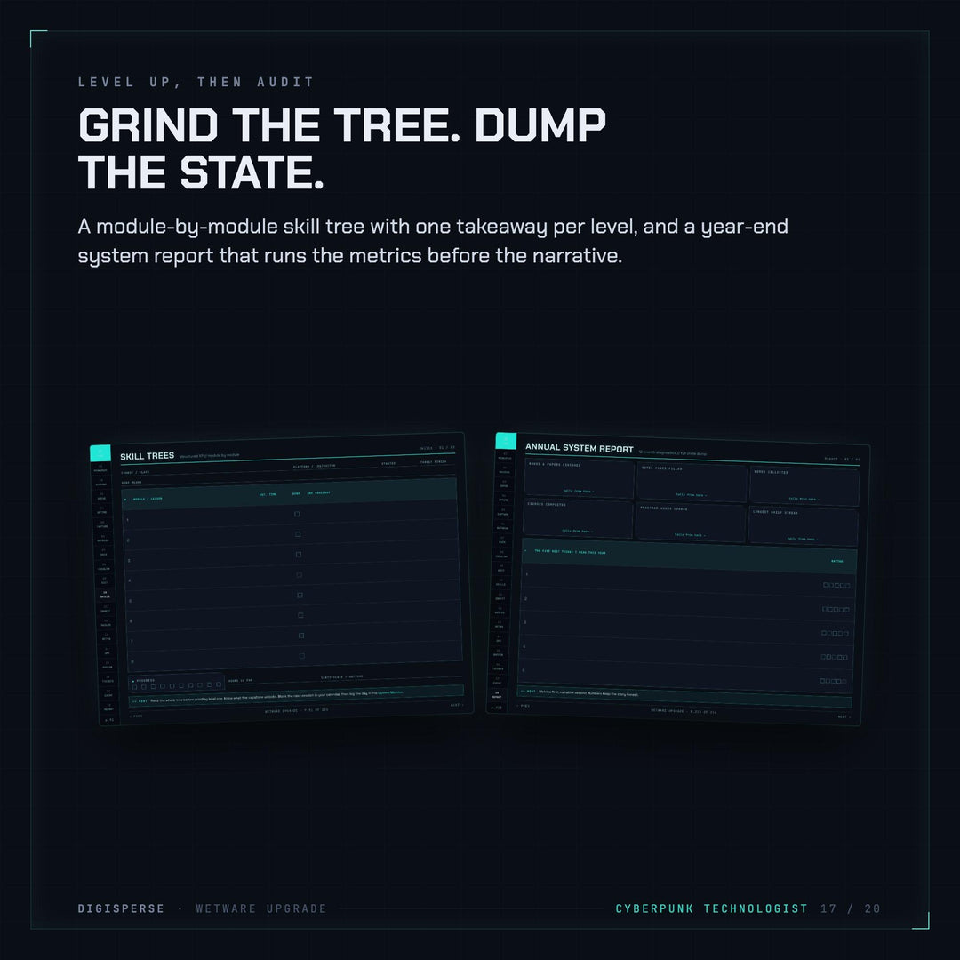 Cyberpunk Learning Journal | GoodNotes Digital Study Planner PDF | Cornell Notes, Spaced Repetition, Course Tracker | 5 Dated Formats
