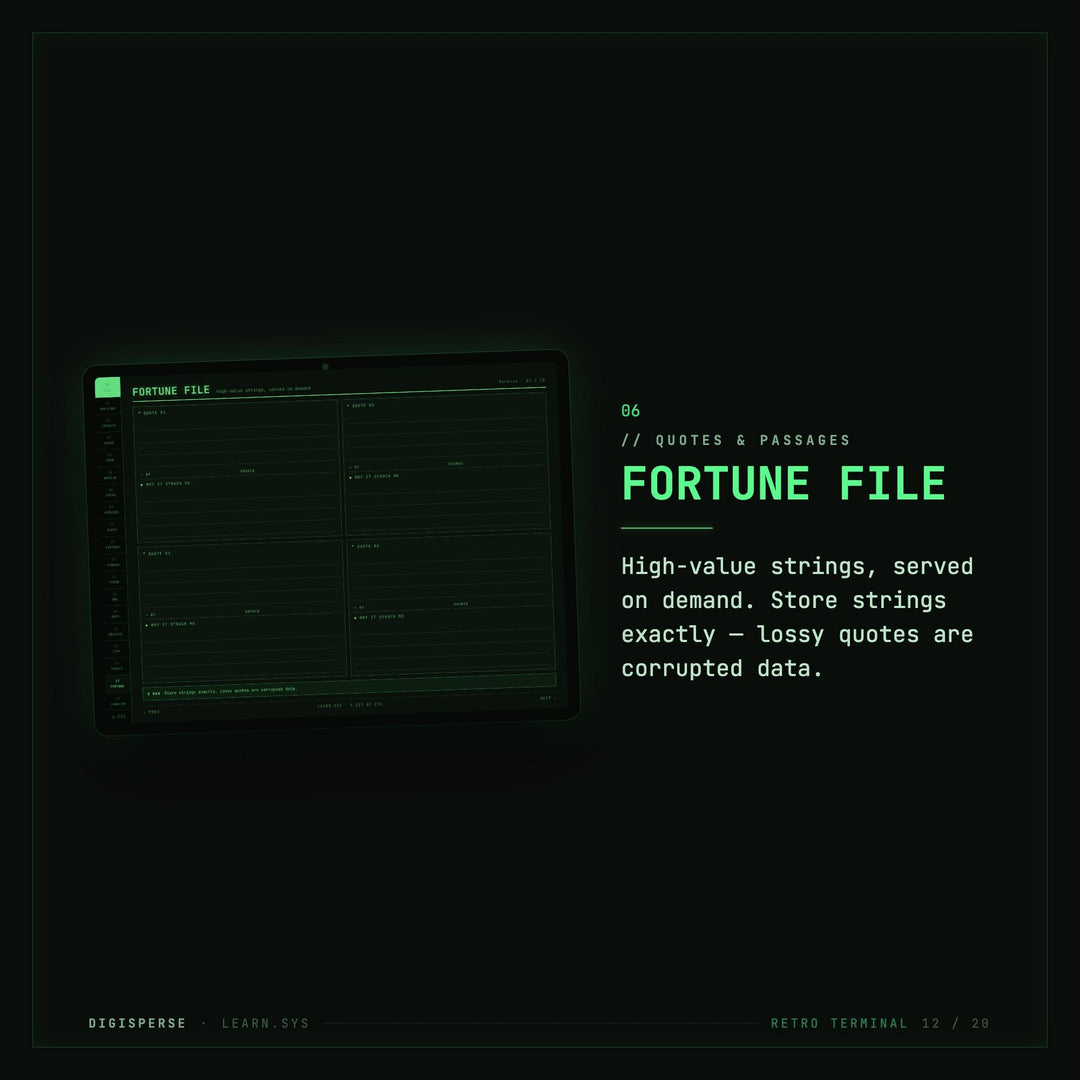 Dated Retro Terminal Learning Journal | Coder Study Planner, Spaced Repetition (PDF Download)