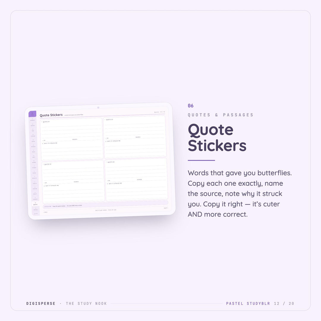 Dated Pastel Studyblr Learning Journal | GoodNotes Study Planner PDF (Digital Download)