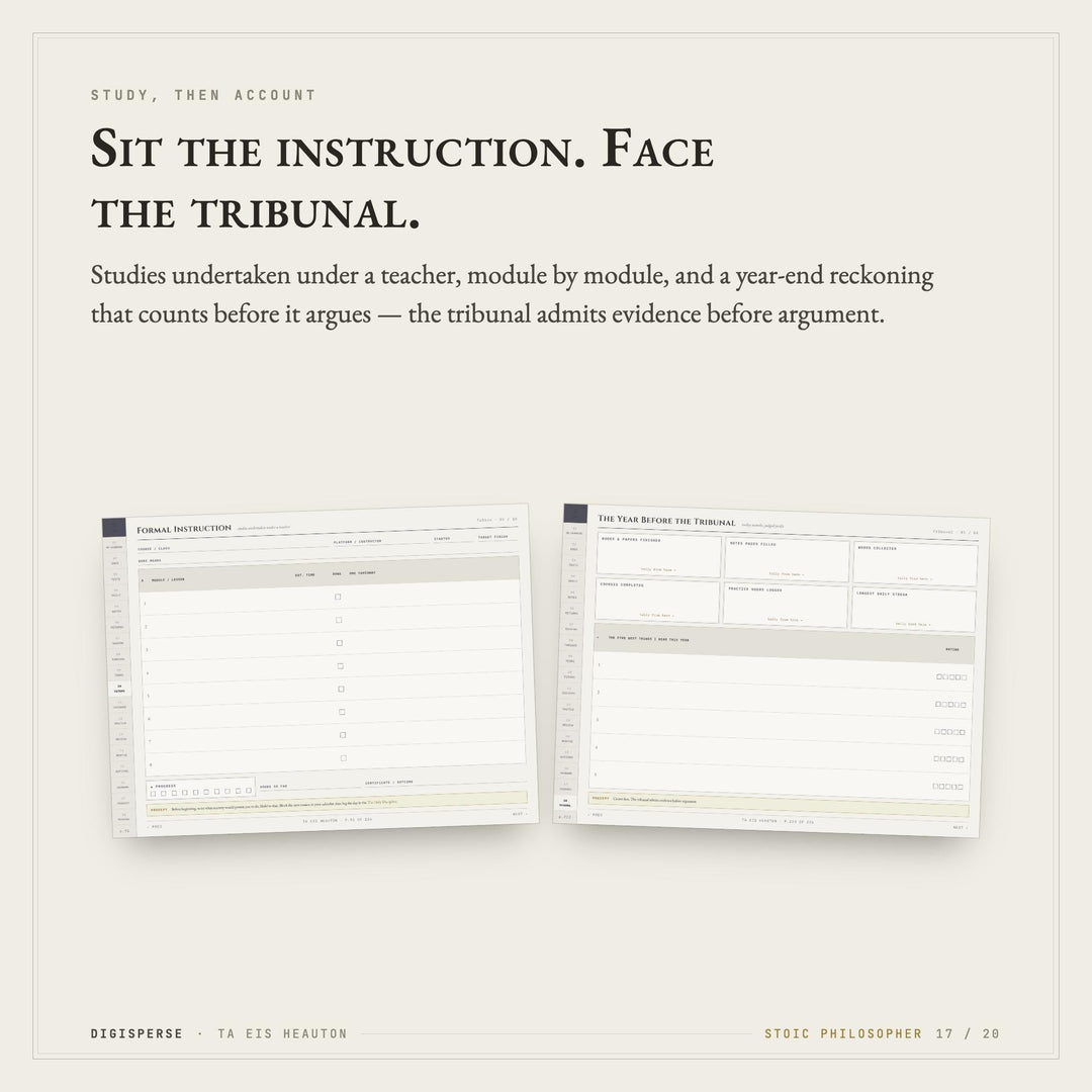 Stoic Learning Journal | GoodNotes Study + Reflection Planner PDF | Cornell Notes, Spaced Repetition, Reading Log | 5 Dated Formats