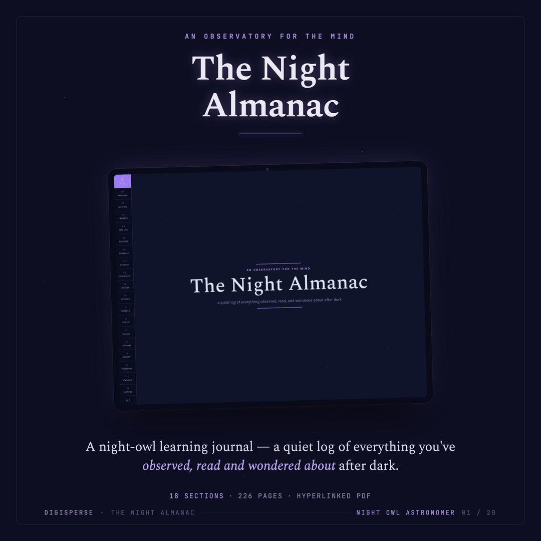Dated Celestial Learning Journal | Night-Owl Study Planner, Cornell Notes (Digital Download)