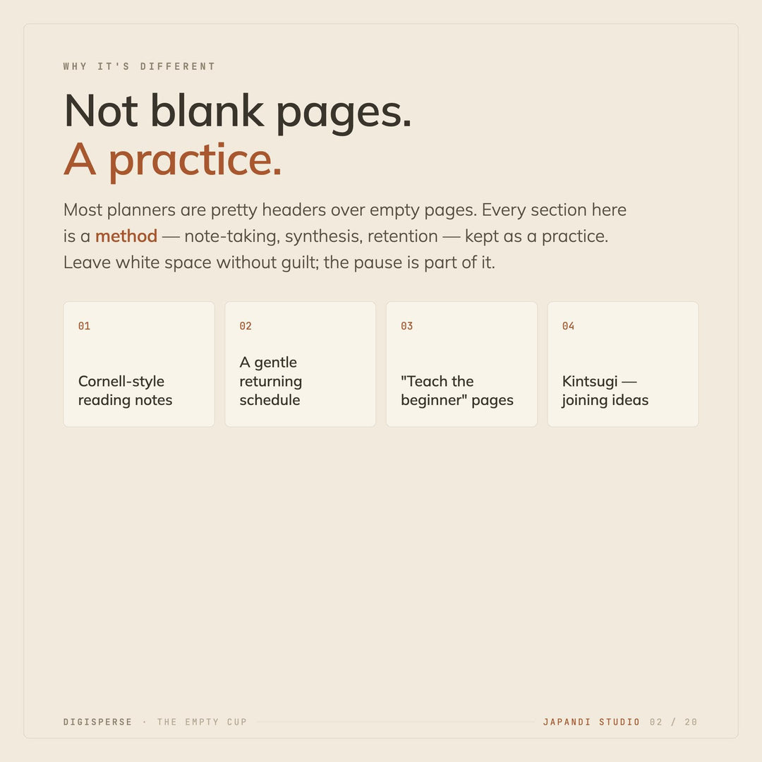 Dated Japandi Learning Journal | Minimal GoodNotes Study Planner (PDF)