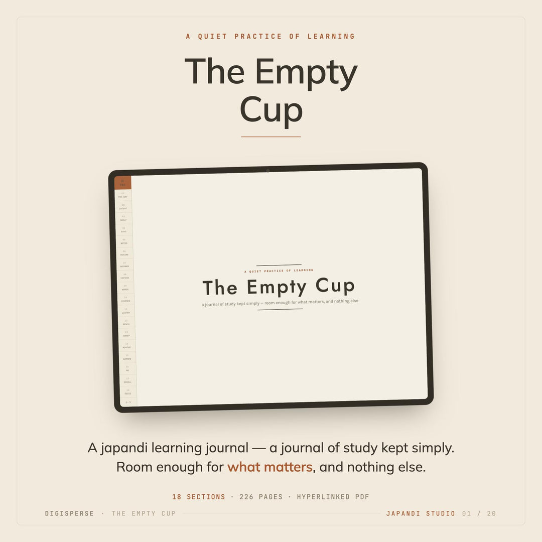 Dated Japandi Learning Journal | Minimal GoodNotes Study Planner (PDF)