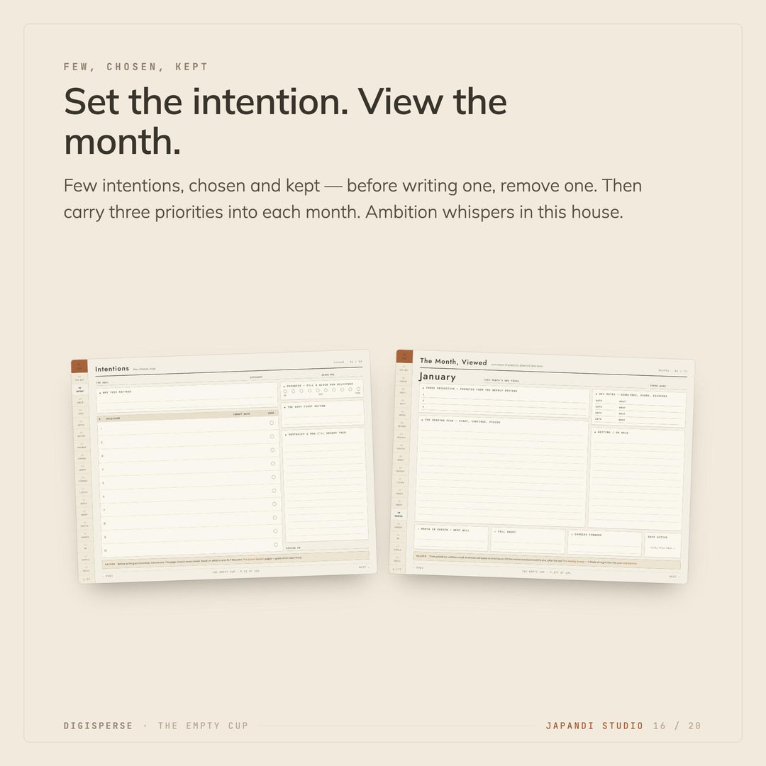 Dated Japandi Learning Journal | Minimal GoodNotes Study Planner (PDF)