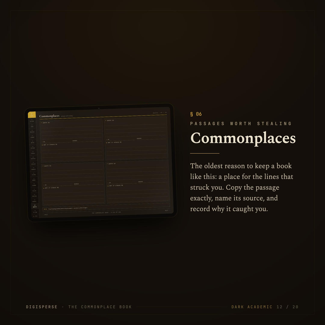 Dated Dark Academia Learning Journal | Cornell Notes, Spaced Repetition (Digital Download)
