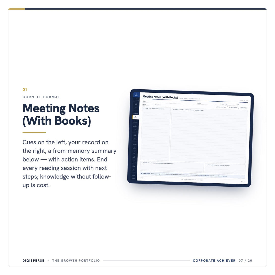 Dated Corporate Achiever Learning Journal | GoodNotes Study Planner (PDF)