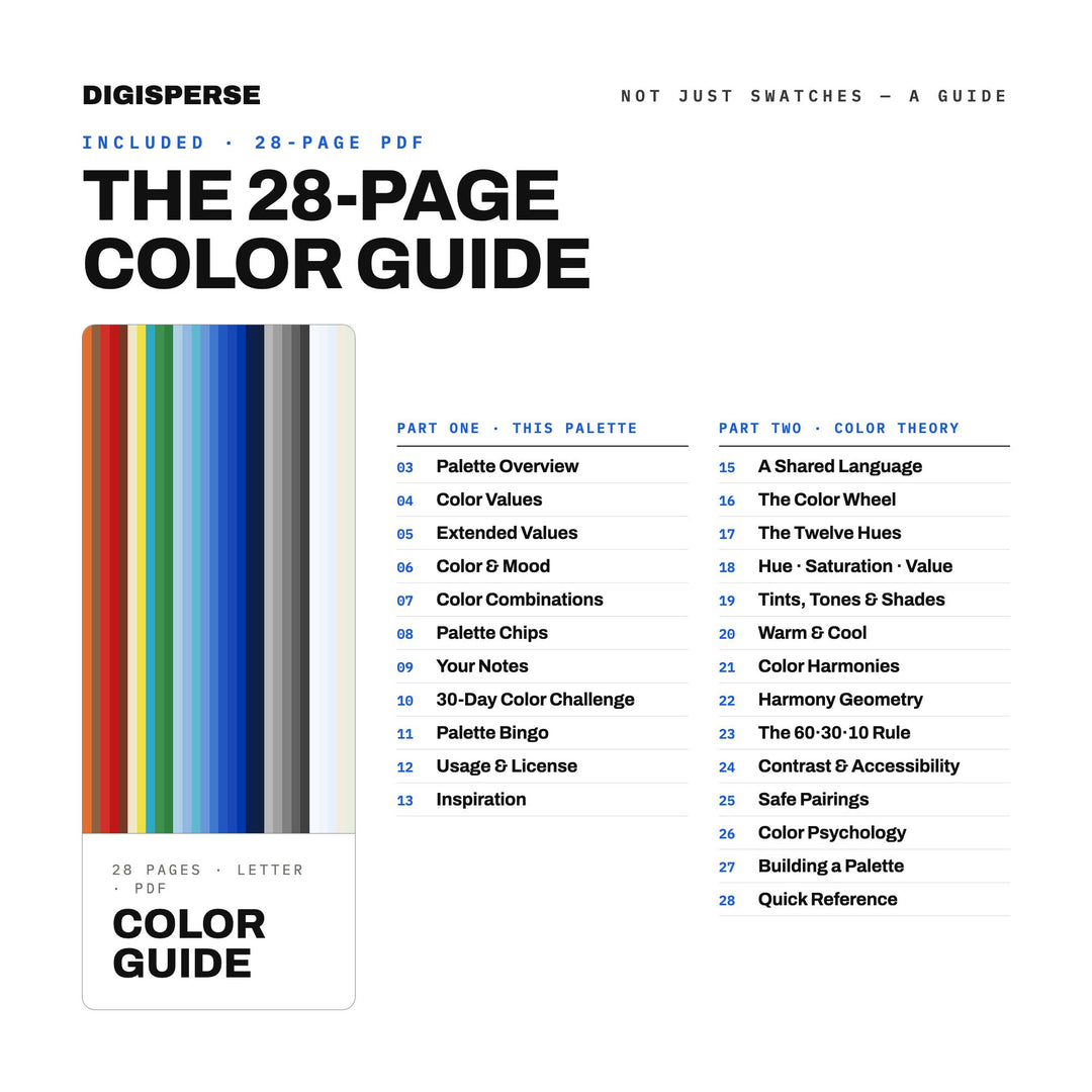 Blueprint Technical Color Palette | 30 Colors | Hex RGB CMYK | Procreate Swatches + ASE | Digital Download