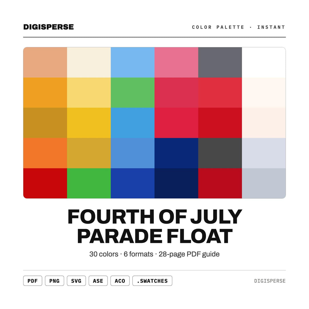 Fourth of July Parade Float Color Palette | 30 Procreate Swatches (Digital Download)