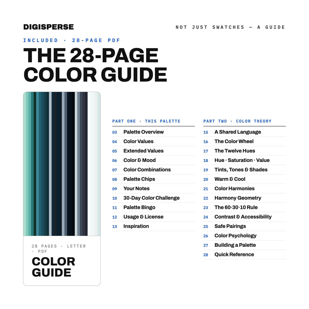 Sea Witch Cove Color Palette | 30 Colors | Hex RGB CMYK | Procreate Swatches + ASE | Digital Download