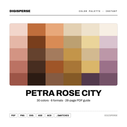 Petra Rose City Color Palette | 30 Desert Hues (Digital Download)